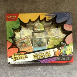 Pokemon Mega Evolution Ascended Heroes Deluxe Pin Box Chikorita Tepig - Image 1