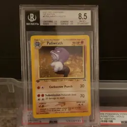 Pokemon Poliwrath Neo Discovery 1st Edition 9/75 Holo Rare 2001 Beckett 8.5 - Image 1