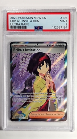 2023 Pokemon Scarlet & Violet 151 Holo 196 Erikas Invitation 196/165 PSA 9 Mint - Image 1