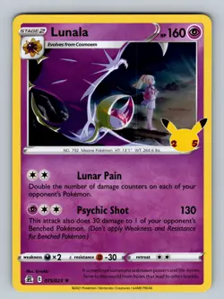 Lunala 015/025 Holo Rare Celebrations NM - LP Pokemon TCG - Image 1