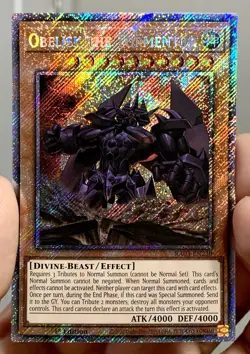 Yugioh Obelisk the Tormentor (Alt Art) RA03-EN230 Platinum Secret Rare w/Track - Image 2