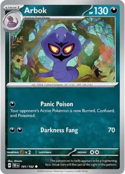 Arbok - SV05: Temporal Forces 101/162 NM English Pokemon Card - Image 1