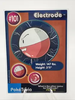 Electrode 101 Pokemon Burger King PokeTrivia Trading Card - Image 1