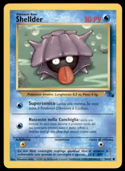 1999 Pokemon Fossil Unlimited Shellder Italian #54 Vintage - Image 1