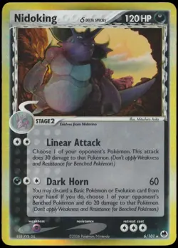 Nidoking 6/101 Pokemon TCG Dragon Frontiers Reverse Holo Rare - Image 1