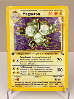 Magneton 11/62 Fossil Holo Rare WOTC Pokemon Card 1st Edition - Heavily Played - Image 1