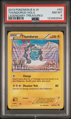 2013 POKEMON B&W LEGEND TREASURES #50 THUNDURUS-HOLO PSA 8 - Image 1