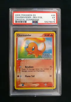 Graded PSA 5 2006 Pokemon EX - Charmander - Rev.Foil Crystal Guardians #48 - Image 1