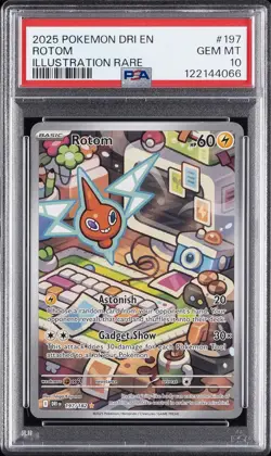 2025 POKEMON DRI EN-DESTINED RIVALS ILLUSTRATION RARE #197 ROTOM PSA 10 - Image 1