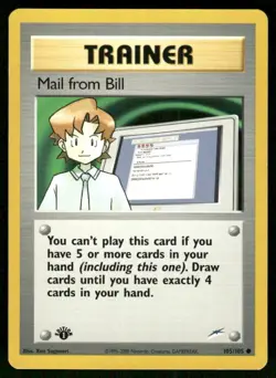 Pokemon Tcg LP Mail from Bill [1st Edition] #105 Pokemon Neo Destiny - Image 1