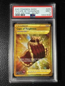 2020 Pokemon SWSH Vivid Voltage #200 Full Art FA Cape of Toughness Secret PSA 9 - Image 1