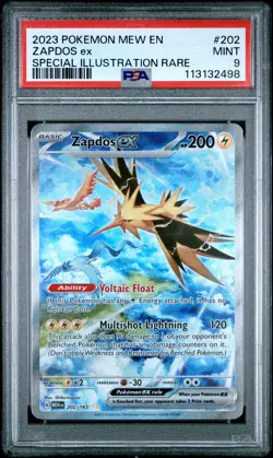 2023 POKEMON MEW EN-151 SPECIAL ILLUSTRATION RARE #202 ZAPDOS EX PSA 9 - Image 1