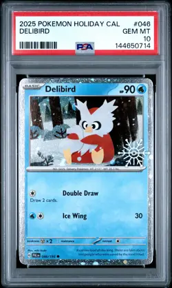 2025 POKEMON HOLIDAY CALENDAR #046 DELIBIRD PSA 10 - Image 1