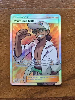 Pokemon TCG Professor Kukui Sun & Moon Base Set 148/149 Holo Full Art Trainer - Image 1