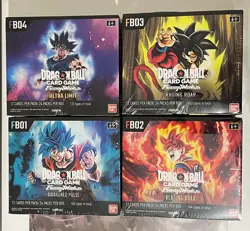 Dragon Ball Super Card Game FB01, FB02, FB03, FB04 Booster Box - Sealed Bundle - Image 1