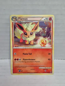 Pokemon TCG Flareon Card 26/90 Regular Uncommon HGSS Undaunted 2010 Pokemon - Image 1