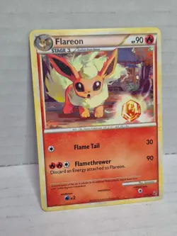 Pokemon TCG Flareon Card 26/90 Regular Uncommon HGSS Undaunted 2010 Pokemon - Image 2