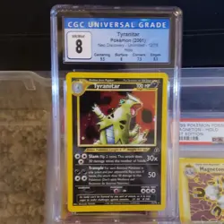 Pokemon Tyranitar Neo Discovery Unlimited 12/75 Holo Rare 2001 CGC 8 - Image 1