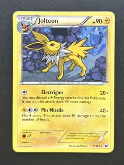 Pokemon TCG Jolteon Dark Explorers 37/108 Regular Uncommon LP - Image 1