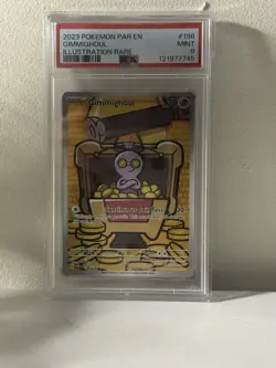 2023 POKEMON PAR EN-PARADOX RIFT ILLUSTRATION RARE #198 GIMMIGHOUL PSA 9 - Image 1