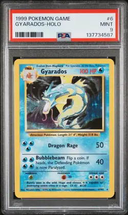 1999 POKEMON GAME #6 GYARADOS-HOLO PSA 9 - Image 1