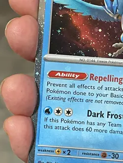 POKEMON TEAM ROCKET'S ARTICUNO 051/182 RARE COSMOS HOLO WITH SWIRL AND BLEED NM - Image 4