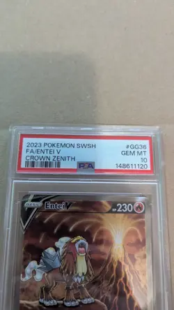 2023 POKEMON SWORD & SHIELD CROWN ZENITH #GG36 FULL ART/ENTEI V PSA 10 - Image 2