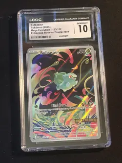 Pokemon Bulbasaur 133/132 Stamped Mega Evolution Illustration Rare CGC 10 GM - Image 1