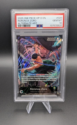 One Piece Roronoa Zoro (EN) | OP12-020 Leader | PSA 10 GEM MINT - Image 1