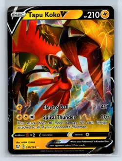Tapu Koko V SWSH05: Battle Styles #050/163 Pokemon Card TCG - NM - Image 1