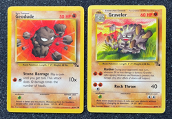 1x Geodude 47/62 Graveler 37/62 Fossil 2 Pokemon Card WOTC mod played - Image 1
