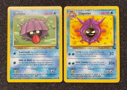 1x Shellder 54/62 & Cloyster 32/62 Fossil Unlimited Pokemon TCG 2 Card Lot MP - Image 1
