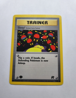 Trainer SLEEP! -79/82 - 1st Edition Team Rocket Set Vintage Pokemon Card - NM - Image 1