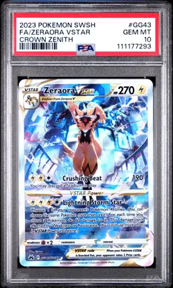 Fa/Zeraora Vstar Crown Zenith Pokemon SWSH Crown Zenith GG43 NM PSA 10 - Image 1