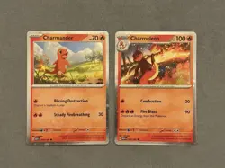 Pokemon TCG Charmander 004/165 Charmeleon 005/165 Cosmo Holo S&V NM/M - Image 1
