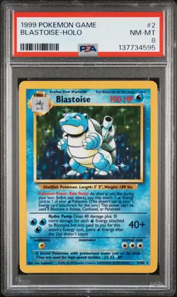 1999 POKEMON GAME #2 BLASTOISE-HOLO PSA 8 - Image 1
