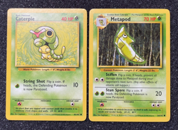 1999 Pokemon Caterpie (45/102) & Metapod (54/102) Evolve Set - Base Set - Image 1