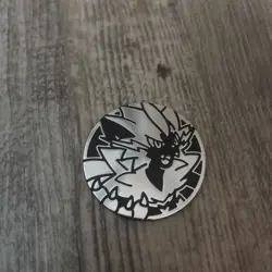 Zeraora Holo Silver & Black Pokemon TCG Jumbo Coin - Image 1
