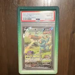 Pokemon Golurk V 182/203 SWSH07: Evolving Skies Full Art Holo PSA 10 220 HP - Image 1