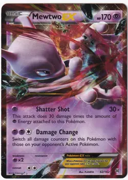 Mewtwo EX 62/162 Holo Rare EX BREAKthrough Pokemon Lightly Played - Image 1