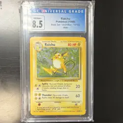 Pokemon TCG Raichu Base Set Unlimited CGC 8.5 1999 14/102 Holo Rare - Image 1