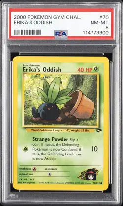 2000 POKEMON GYM CHALLENGE #70 ERIKA'S ODDISH PSA 8 - Image 1