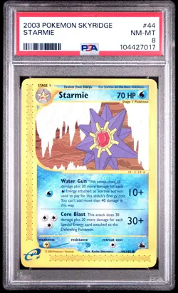 2003 POKEMON SKYRIDGE #44 STARMIE PSA 8 - Image 1