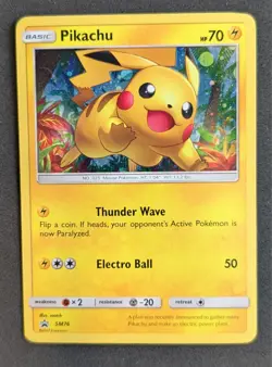 HD MEW SWIRL Pokemon TCG Pikachu Black Star Promo SM76 Holo 2017 - Image 1