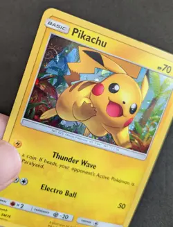 HD MEW SWIRL Pokemon TCG Pikachu Black Star Promo SM76 Holo 2017 - Image 2