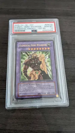 Yugioh Elemental Hero Wildedge EEN-EN035 1st Edition Ultimate Rare PSA 10 - Image 1
