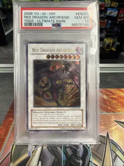 Yugioh 2008 Red Dragon Archfiend PSA 10 Gem Mint TDGS EN041 Ultimate Rare - Image 1