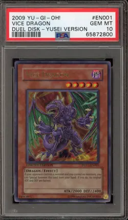 Yu-Gi-Oh! Vice Dragon Duel Disk Yusei Version Promo DDY1-EN001 PSA 10 Gem Mint - Image 1