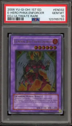 Yu-Gi-Oh! Elemental Hero Phoenix Enforcer 1st Ed Ultimate Rare EOJ-EN032 PSA 10 - Image 1