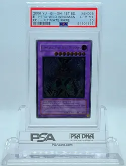 YUGIOH 1ST EOJ-EN035 ELEMENTAL HERO WILD WINGMAN ULT PSA 10 GEM MINT #64904566 - Image 2